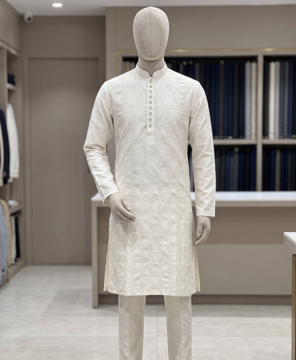 Off-White Butti Kurta