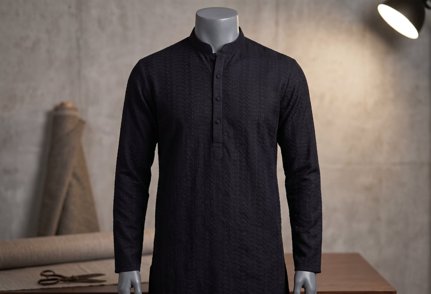 Midnight Textured Kurta
