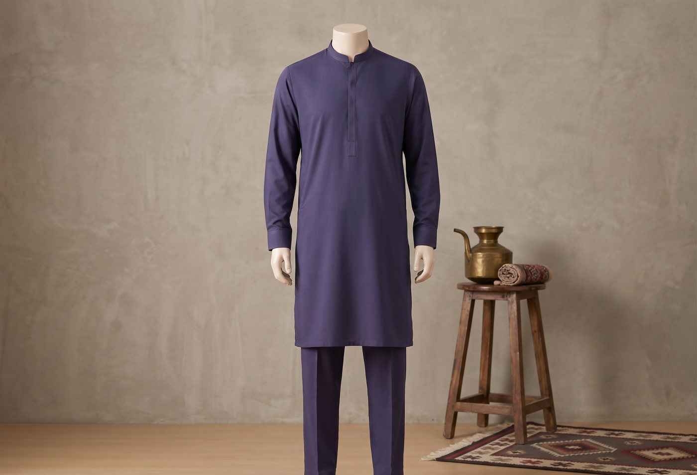 Indigo Minimalist Kurta Set