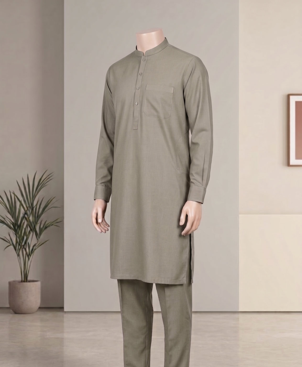 Taupe Grey Kurta Set