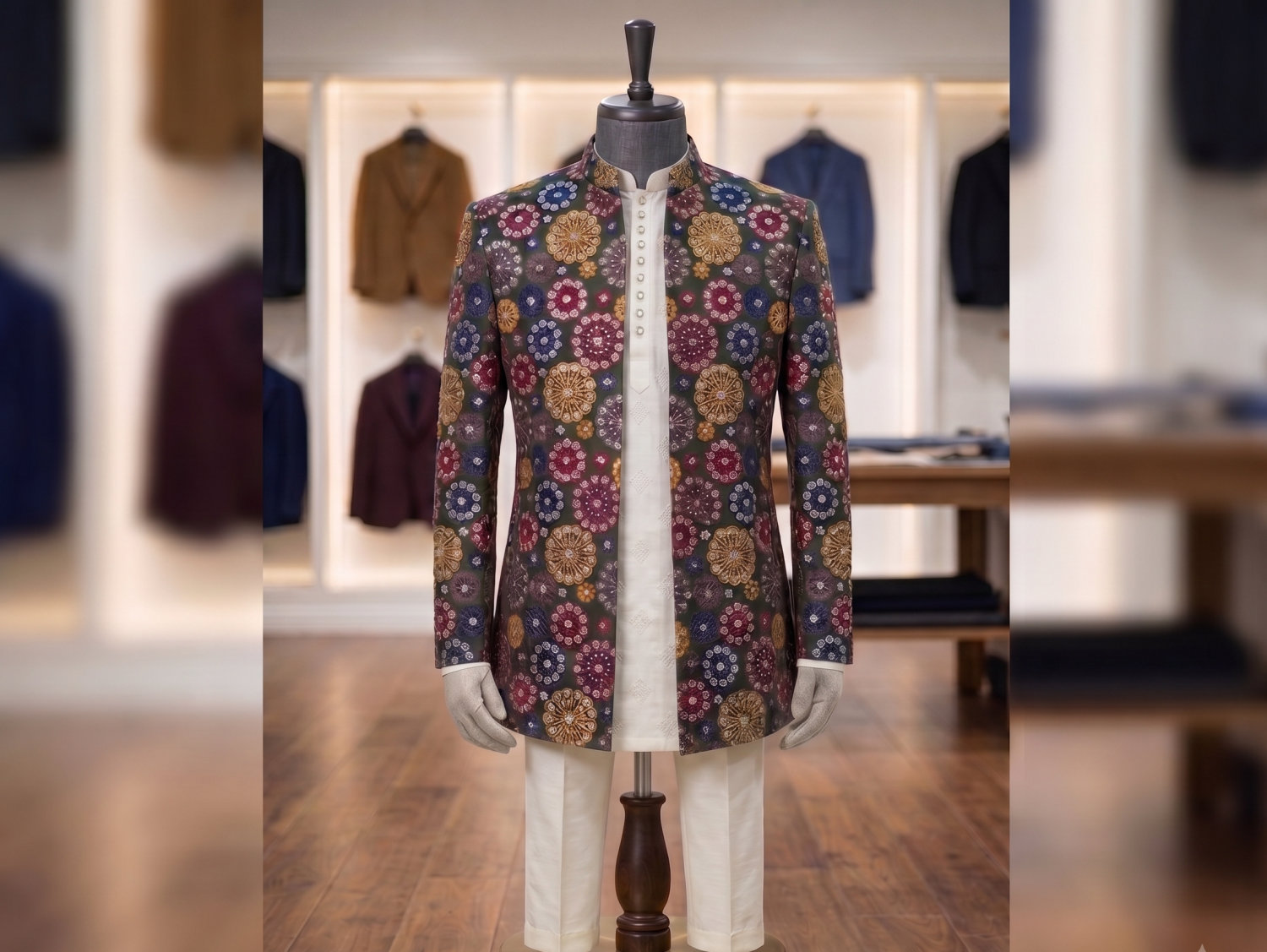 Olive Medallion Prince Coat