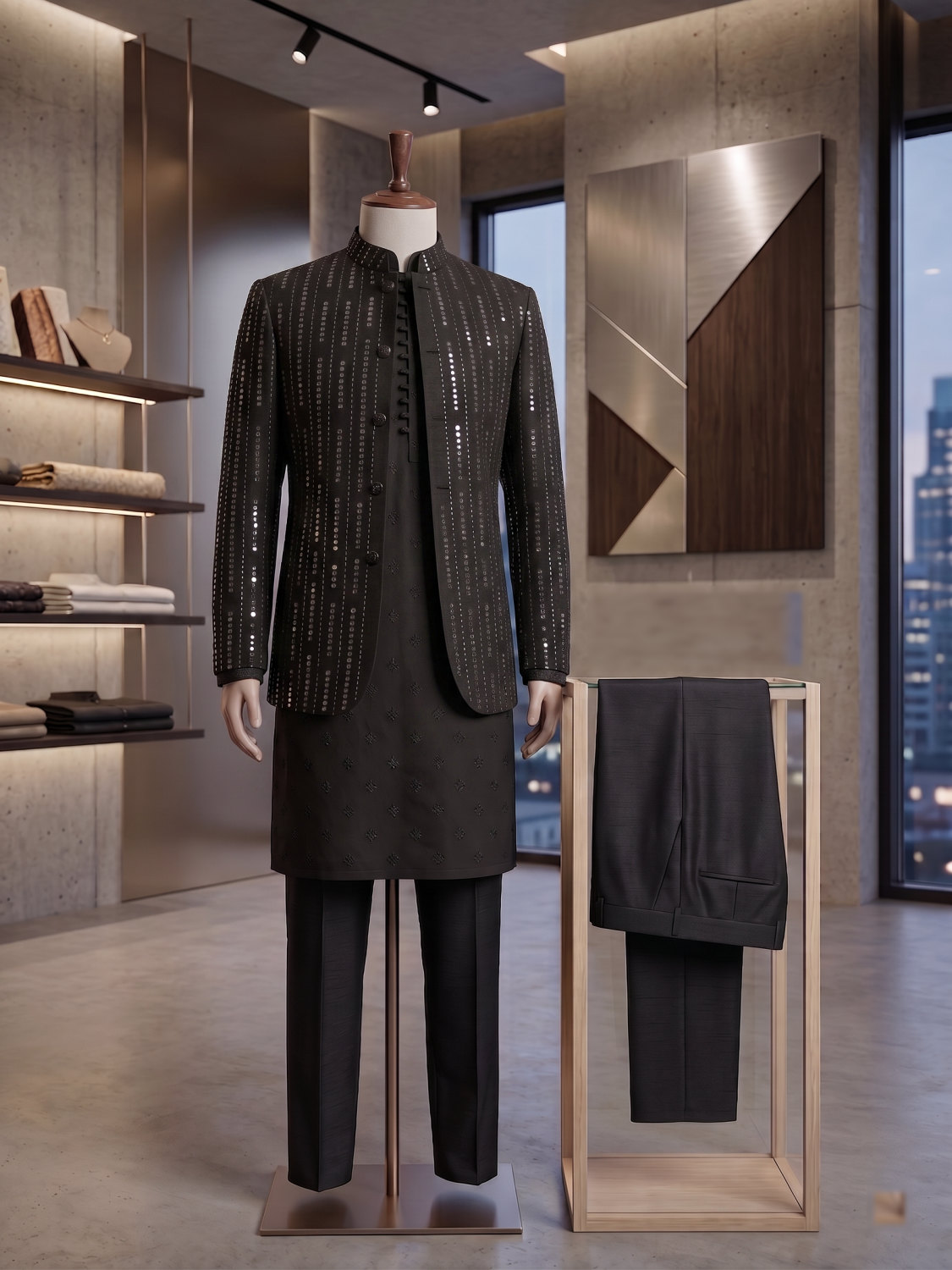 Black Mirror-Work Prince Coat