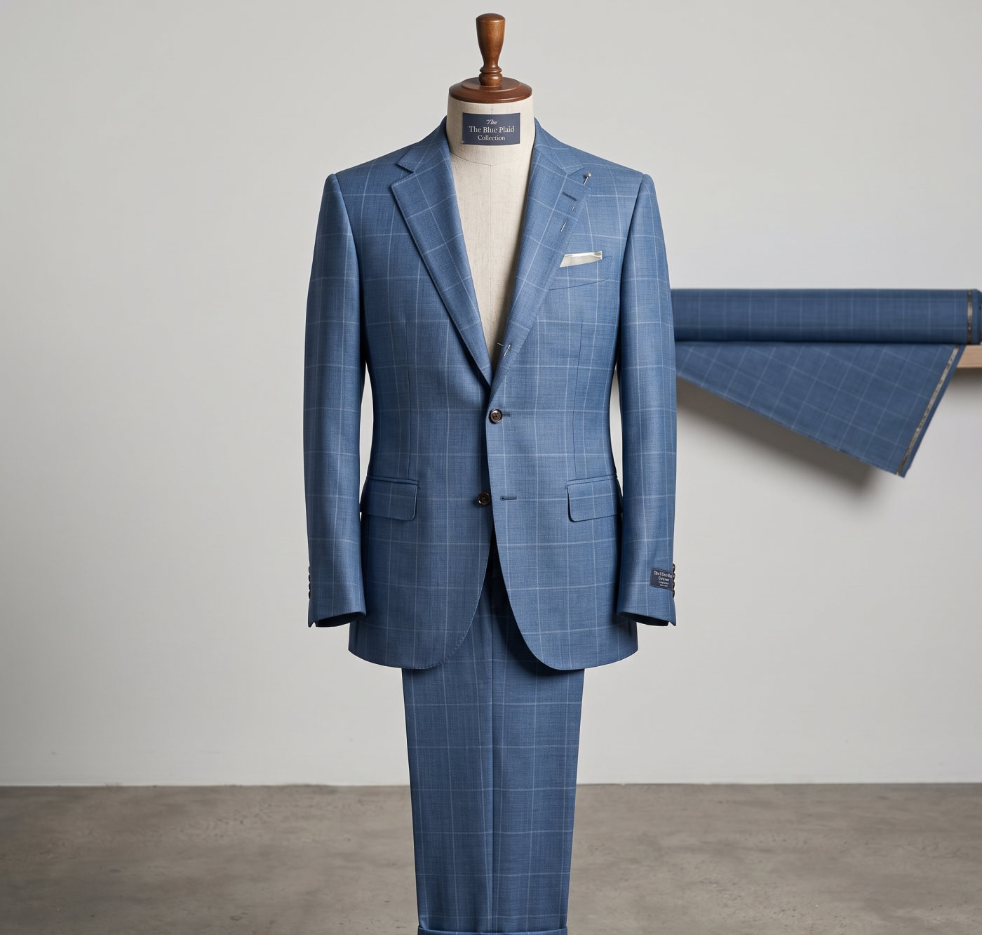 Cadet Blue Windowpane Suit
